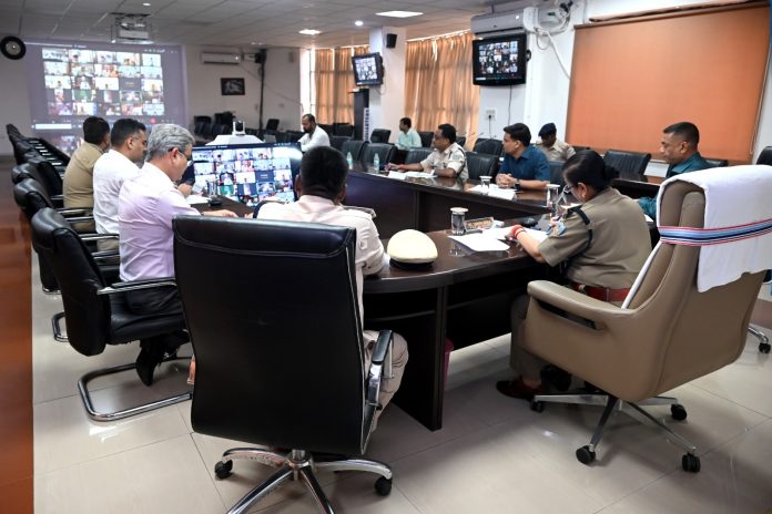 Jharkhand Police Headquarters, Durga Puja Review Meeting, DGP Jharkhand, CCTV and Drone Monitoring, Crowd Management, Law and Order Jharkhand, Idol Immersion Security