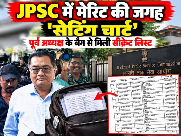 JPSC exam scam, Jharkhand Public Service Commission, L. Khiangte, civil services merit list, setting chart, CBI investigation Jharkhand