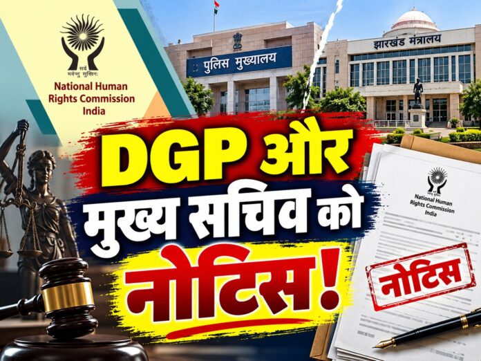 NHRC notice, Jharkhand DGP, chief secretary Jharkhand, Rajeev Kumar Tiwari, Dhurwa police station, Praveen Kumar, human rights violation