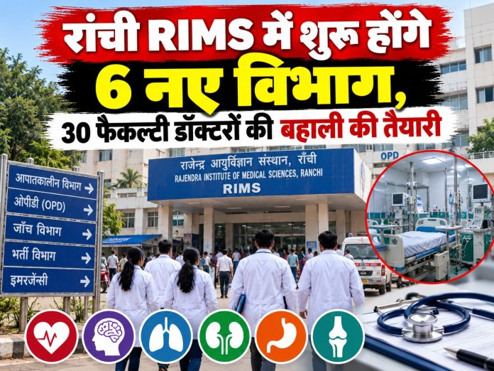 Ranchi RIMS, RIMS medical college, super specialty seats, MD DM MCh courses, RIMS faculty recruitment, Jharkhand medical news, health department Jharkhand