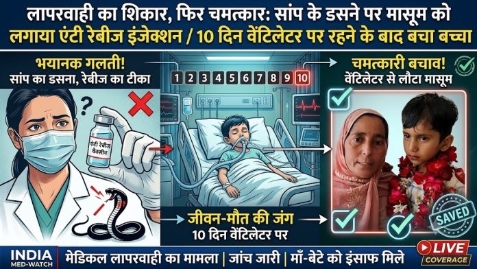 Sambhal News, Medical Negligence, Uttar Pradesh Health Department, Common Krait Snakebite, Anti Rabies Injection, District Hospital Sambhal, Pharmacist Suspended, Health News