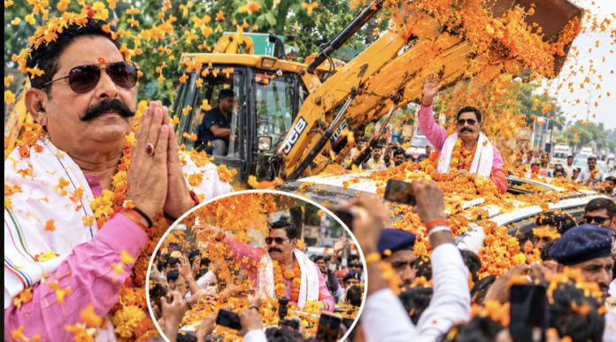 अनुज सिंह के समर्थन में अनंत सिंह का शक्ति प्रदर्शन