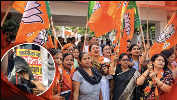 पटना में राहुल गांधी के खिलाफ बीजेपी का प्रदर्शन